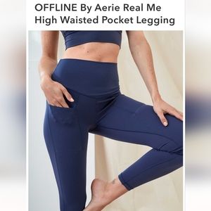 Aerie Offline Real Me 7/8 Legging; Blue; L Short